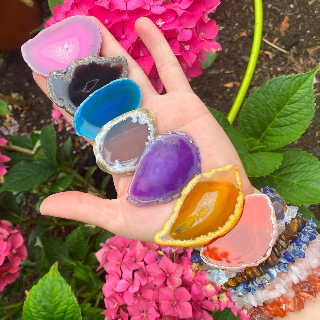 Rainbow Crystal Gemstone Agate Slice