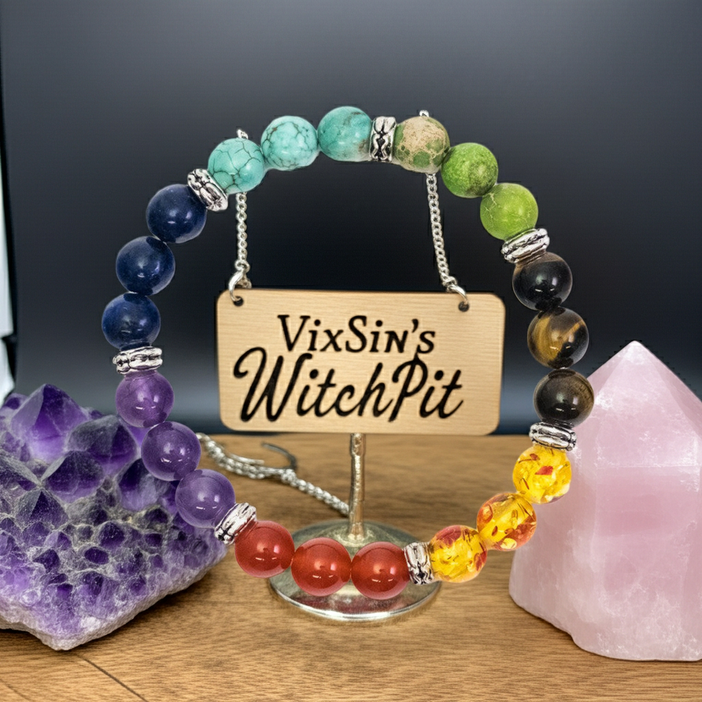 Chakra Bracelet (Elasticated) with Mixed Beads