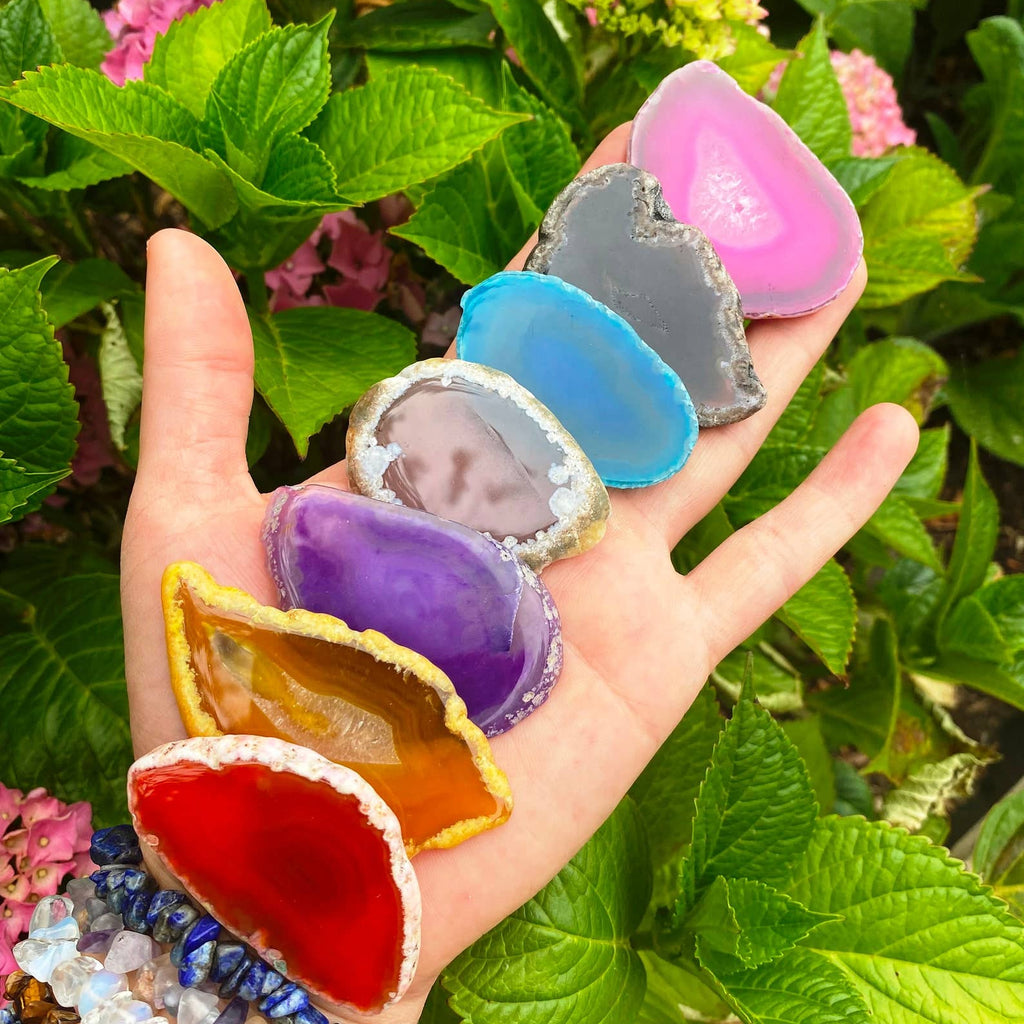Rainbow Crystal Gemstone Agate Slice