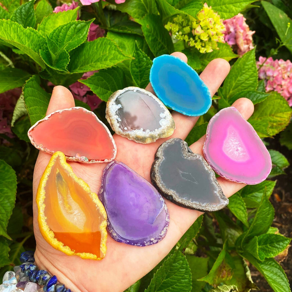Rainbow Crystal Gemstone Agate Slice