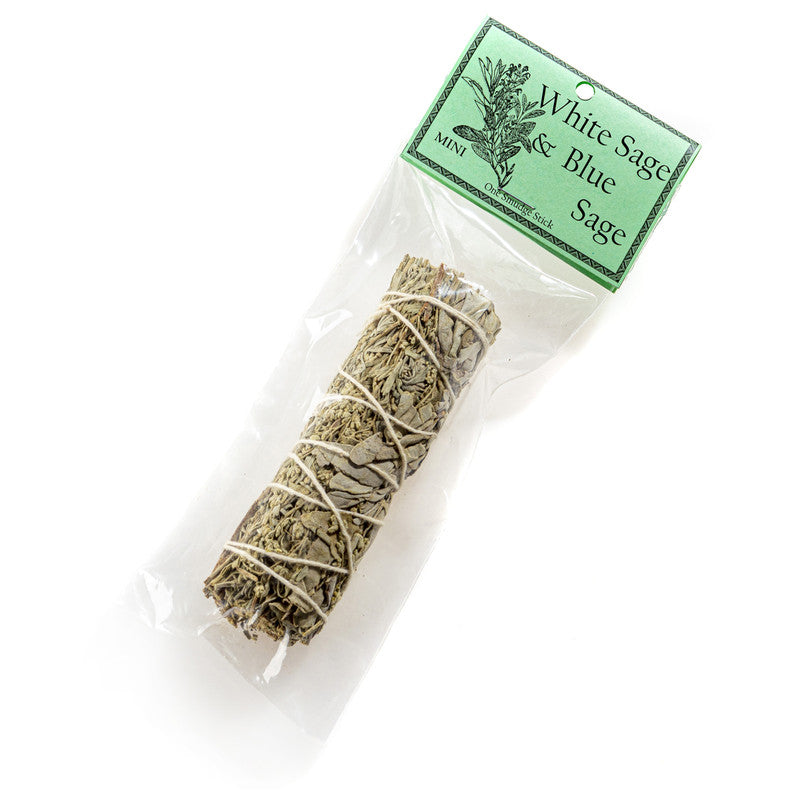 White Sage & Blue Sage Smudge Stick (4")