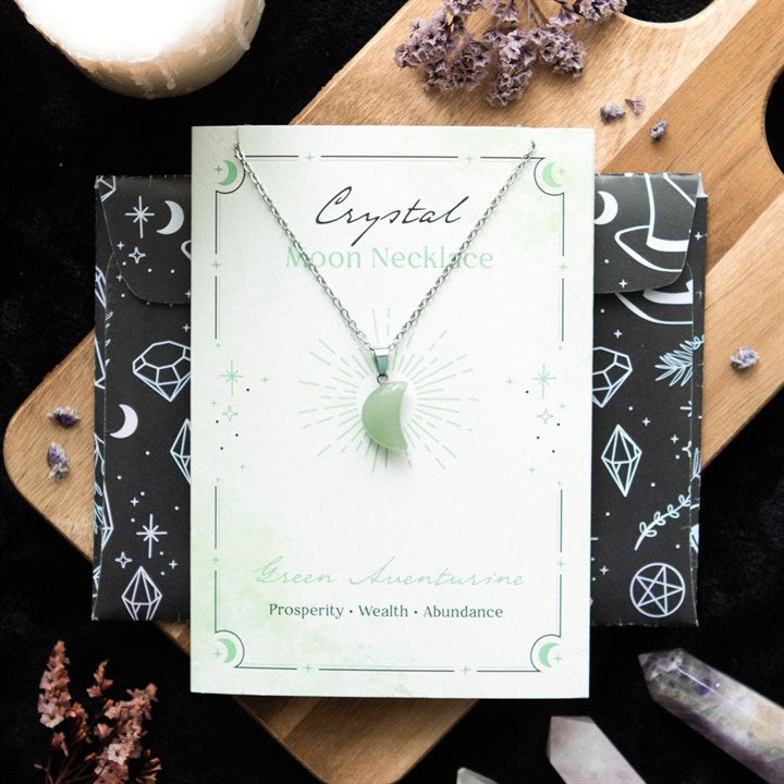 Green Aventurine - Crystal Moon Necklace