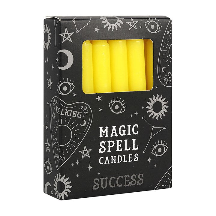 Magic Spell Candles - Pack of 12 Yellow 'Success' Spell Candles