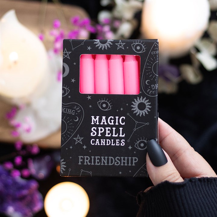 Magic Spell Candles - Pack of 12 Pink 'Friendship' Spell Candles