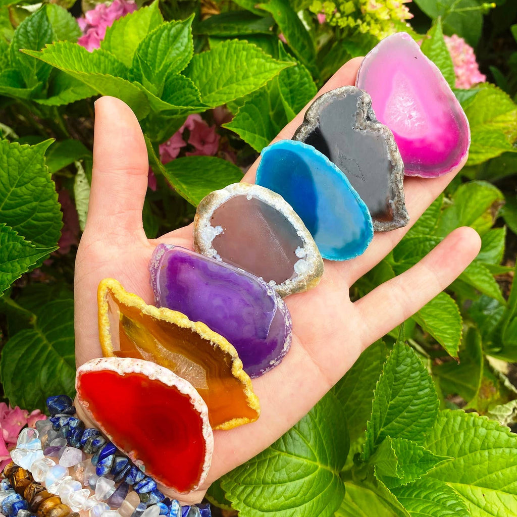 Rainbow Crystal Gemstone Agate Slice
