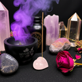 Rose Quartz Crystal Heart Incense Stick Holder