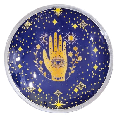 Enamelled Offering Plate - Hamsa Midnight Blue