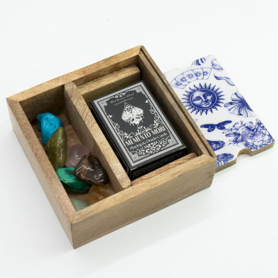 Tarot/Oracle Storage Two‑Section Card Box with Card Holder