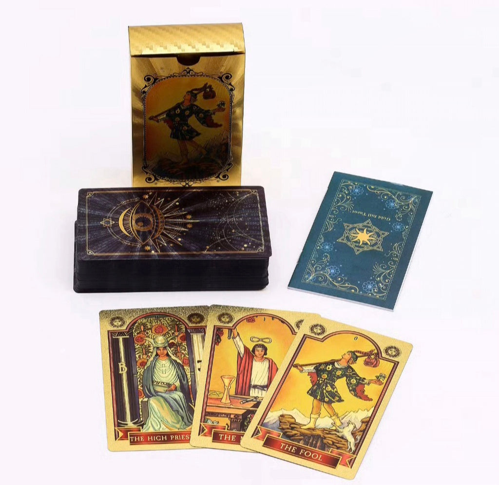 Blue & Gold Foil Tarot Card Set — All‑Seeing Eye Edition