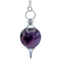 Round Amethyst Pendulum with 7 Chakra Chain