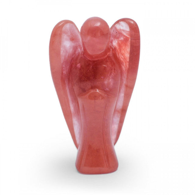 Cherry Quartz - Hand Carved Crystal Little Angel (35mm)