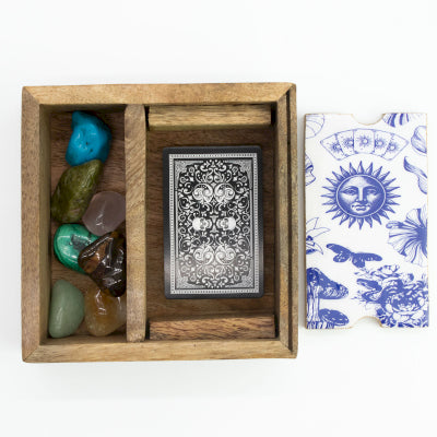 Tarot/Oracle Storage Two‑Section Card Box with Card Holder