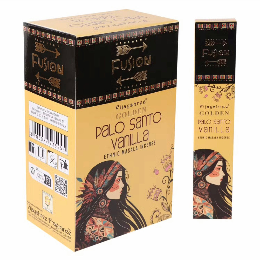 Golden Fusion Incense Sticks — Palo Santo & Vanilla