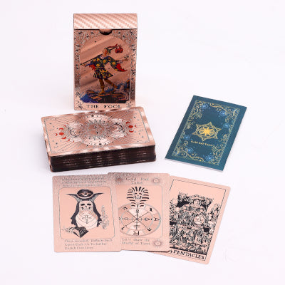 Rose Gold Foil Tarot Card Set - Moon Phase with booklet