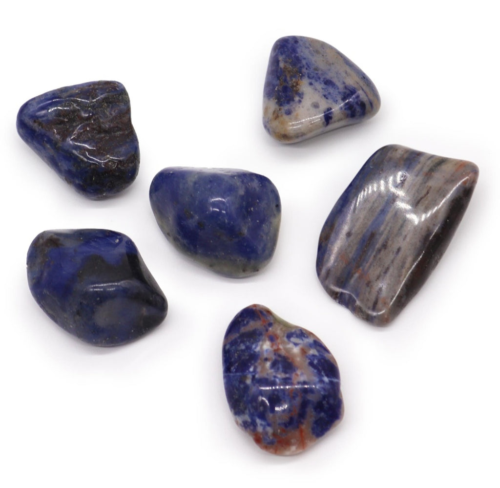 African Sodalite Gemstone - Spotted Blue (Large Tumblestone)