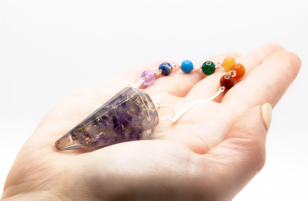 Orgonite Power Chakra Pendulum - Amethyst