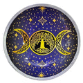 Triple-leg Enamelled Offering Plate - Purple Triple Moon