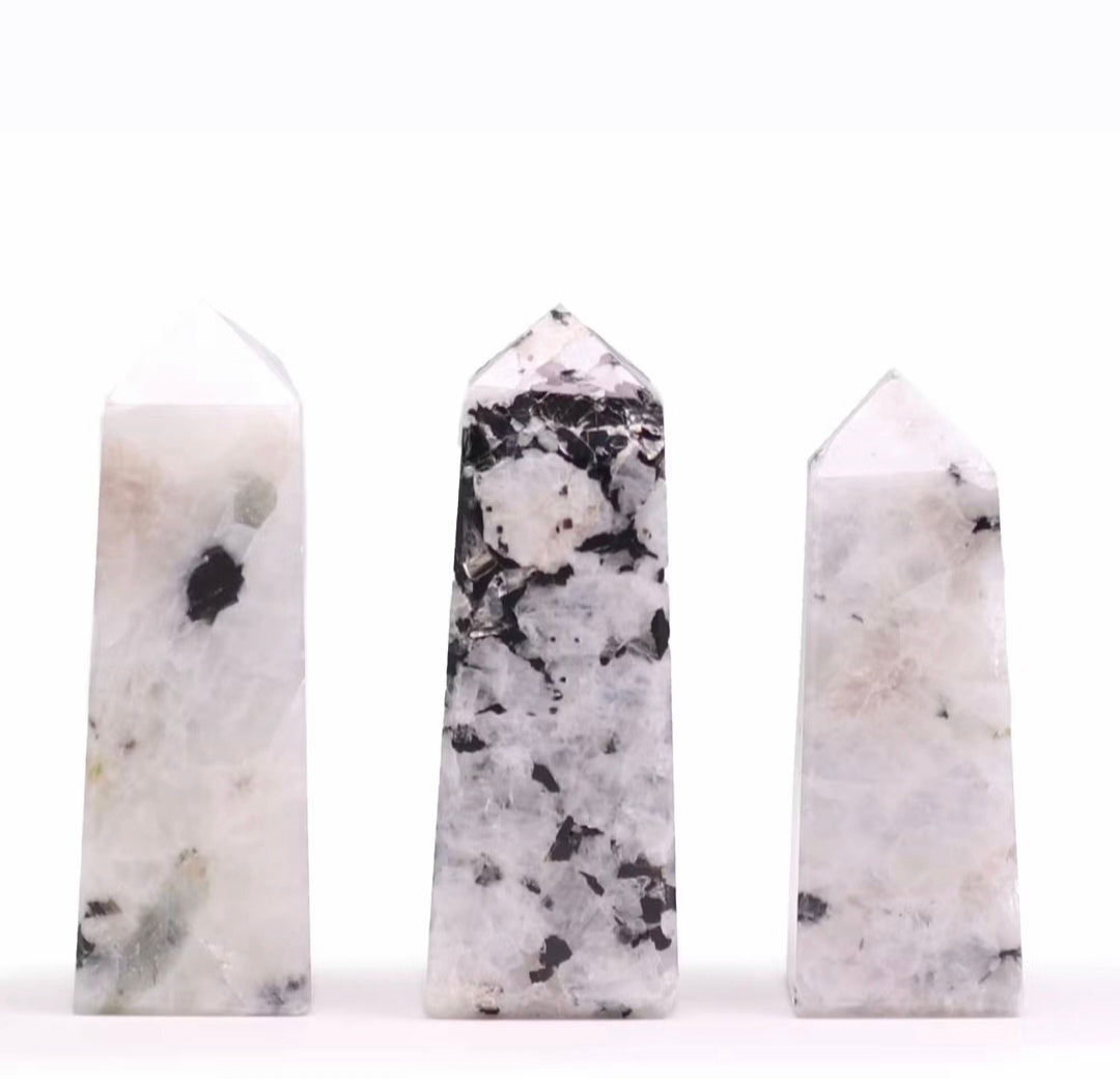 Moonstone Gemstone Obelisk Points — Approx. 5cm