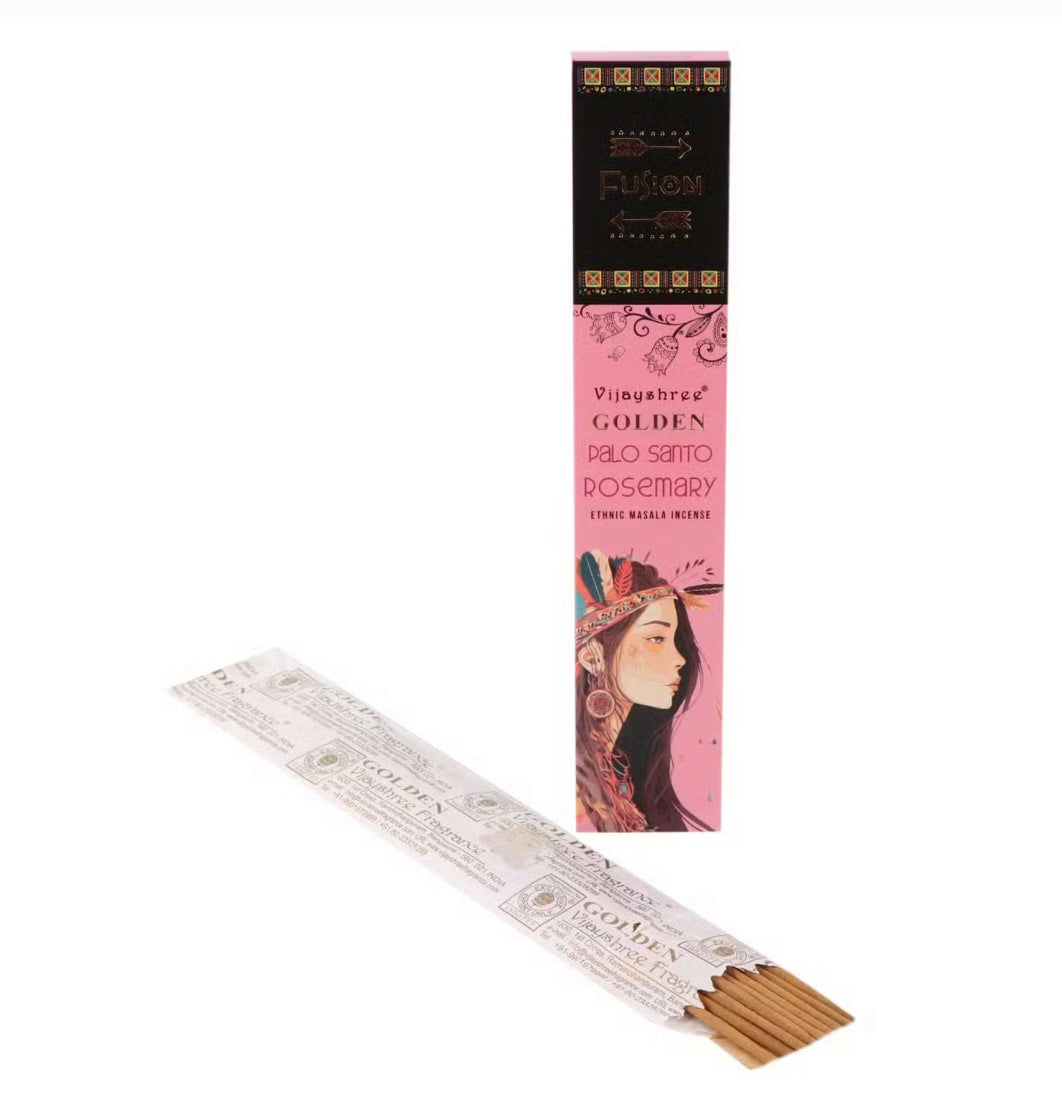 Golden Fusion Incense Sticks — Palo Santo & Rosemary