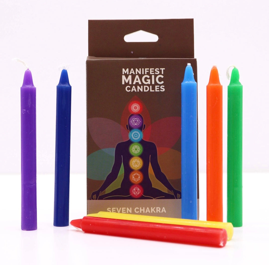 Seven Charkra Manifest Candles (set of 7)