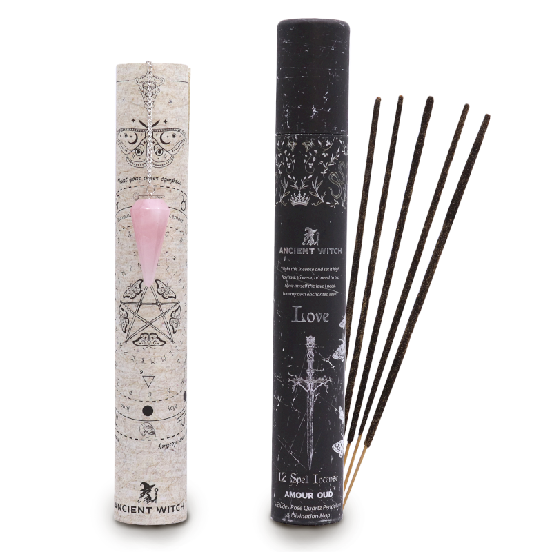 Ancient Witch Spell Incense - Love - Rose Quartz Pendulum