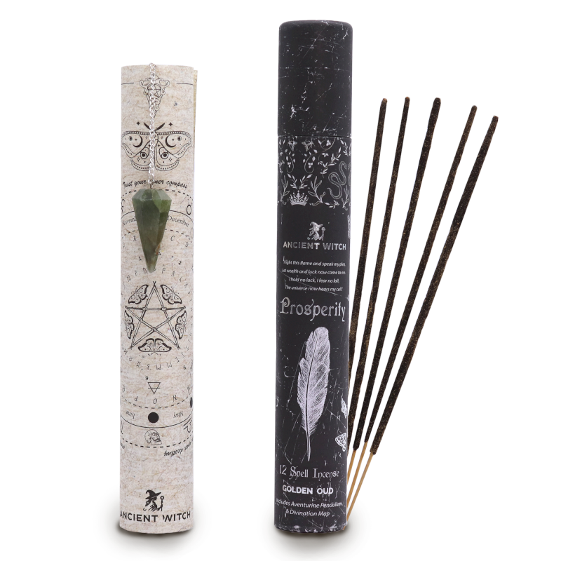 Ancient Witch Spell Incense - Prosperity - Aventurine Pendulum