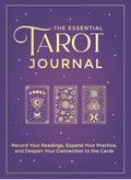 Cover of 'The Essential Tarot Journal' with tarot card illustrations on a purple background.