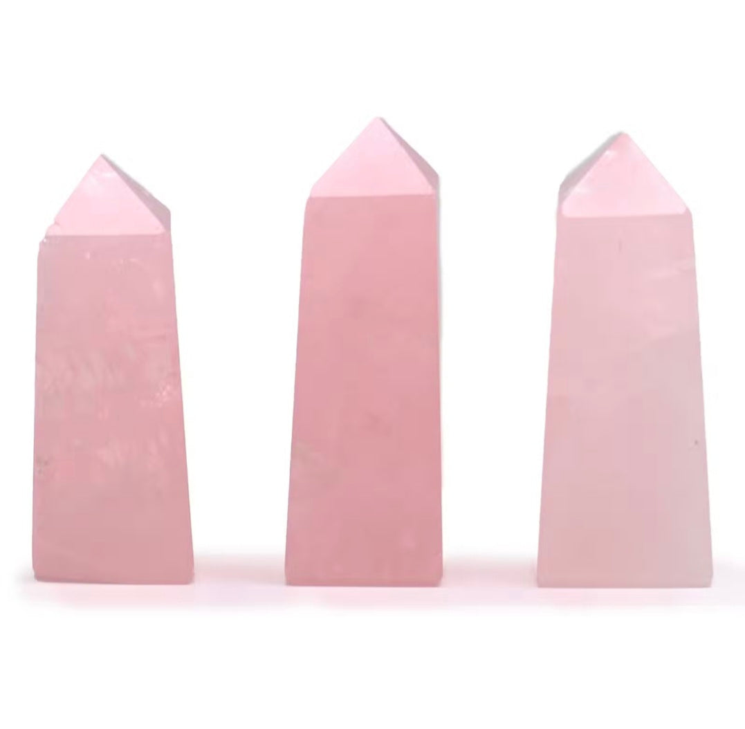 Rose Quartz Gemstone Obelisk Point – Approx. 5cm
