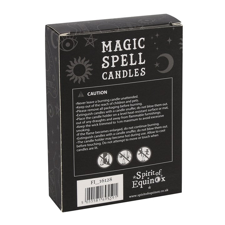 Magic Spell Candles - Pack of 12 Black 'Protection' Spell Candles
