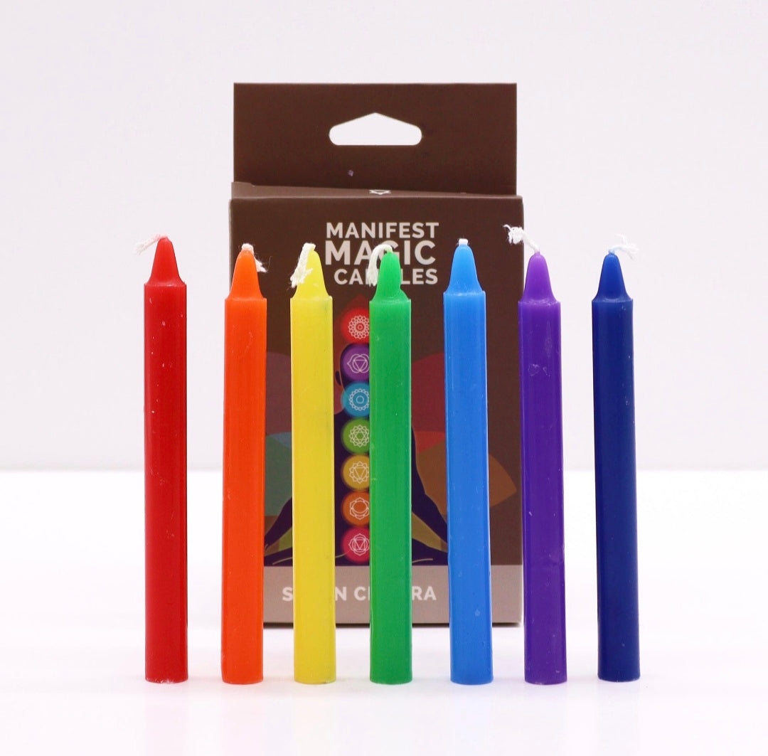 Seven Charkra Manifest Candles (set of 7)