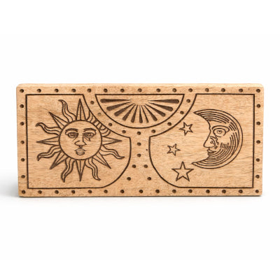 Crystal and Stone Storage Box - Carved Sun & Moon