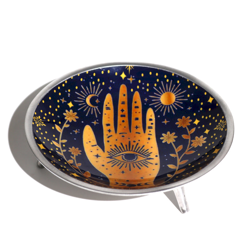 Enamelled Offering Plate - Hamsa Midnight Blue